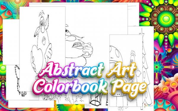 Abstract Art Colorbook Page - Free Online Coloring Game