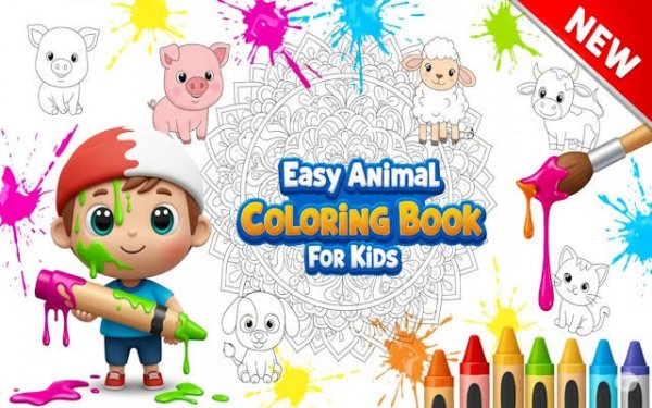 Easy Animal Coloring Book for Kids - Free Online Coloring Game