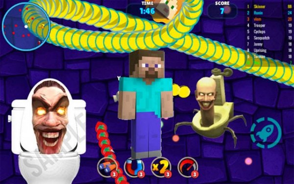 Skibidi Toilet Snake.io: projectilecraft Multiplayer Online Game