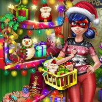 Dotted Girl Christmas Shopping