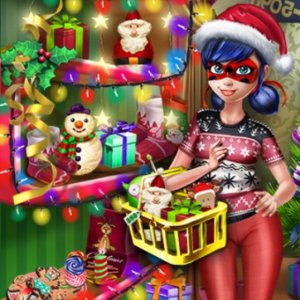 Dotted Girl Christmas Shopping